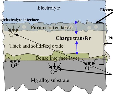 Schematic Of A Peo Coating Growth Process On A Mg Alloy Substrate