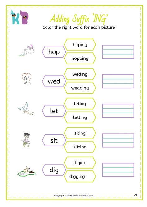 Adding Suffixes Worksheet