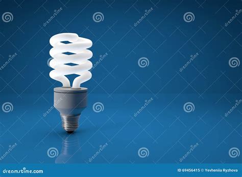 Energy Saving Bulb On Blue Background With Place For Text Stock