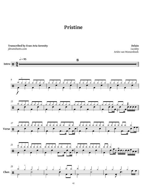 Delain Pristine 楽譜 by Jaslow Drum Sheets