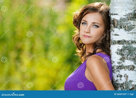 Woman In Purple Dress Is Based On Stock Image Image Of Outside Moody