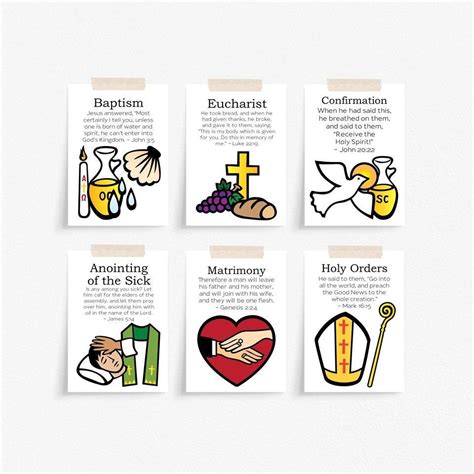 Catholic Seven Sacraments Flash Cards Bulletin Board Posters Ccd