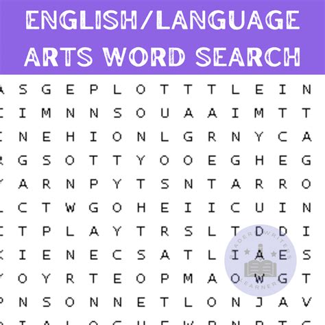 English Creative Writing Word Search By Readers Writers Learners Artofit