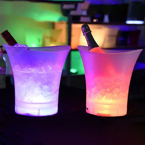 Led Glow In The Dark Ice Bucket Clubbing Disco Glowing Champagne Bucket