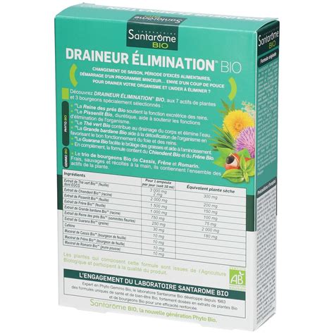 Santarome Bio Draineur Limination Bio X Ml Redcare Pharmacie