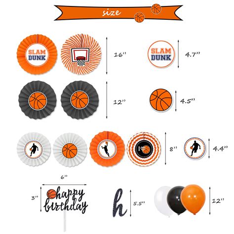 Homond Basketball Birthday Decorations Supplies Kit Basketball Party