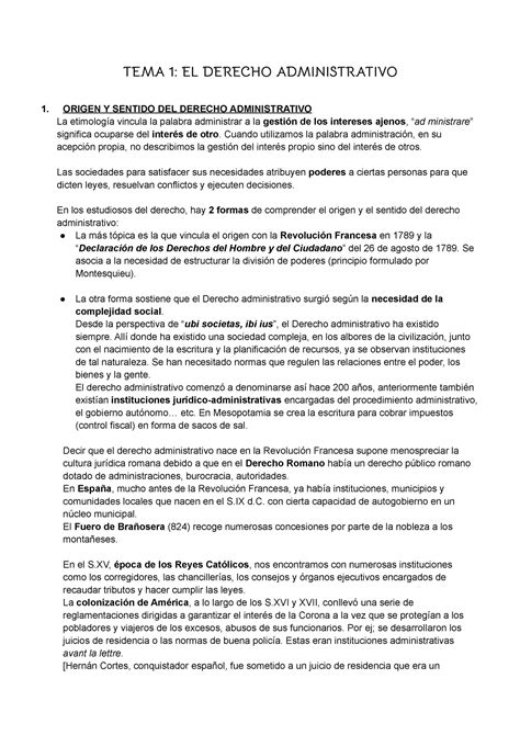 Tema 1 El Derecho Administrativo Tema 1 El Derecho Administrativo 1