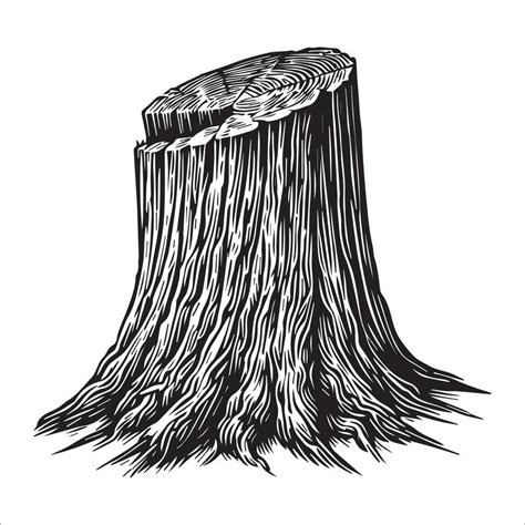 Tree Stump Silhouette Tree Stump Clipart Illustration In Black And