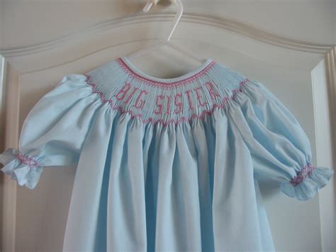 Custom Hand Smocked Bishop Dress Your Name Big Sister Team Etsy