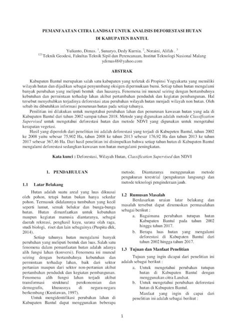 Pdf Pemanfaatan Citra Landsat Untuk Analisis Eprints Itn Ac Id