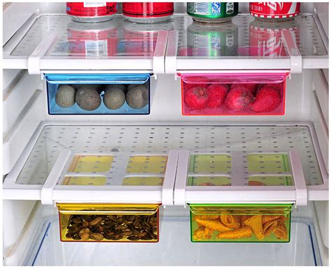 Slide Kitchen Fridge Freezer Space Saver Organizer Drawer Refrigerator