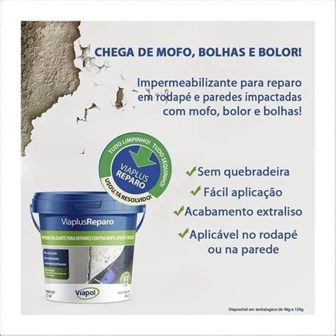 Impermeabilizante Rodap Parede Viaplus Reparo Kg Viapol No Shoptime