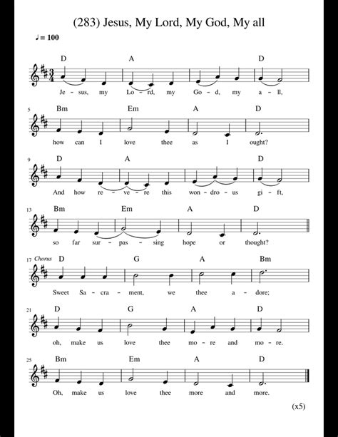 283 Jesus My Lord My God My All Sheet Music For Clarinet Download Free In Pdf Or Midi