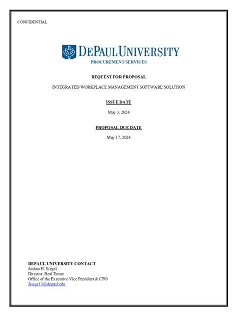 Fillable Online Resources Depaul Rfp Template Cms Replacement Fax