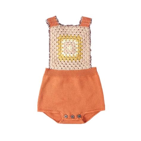 2018 Ins Newborn Baby Boys Girls Knitted Romper Sling Overall Vintage