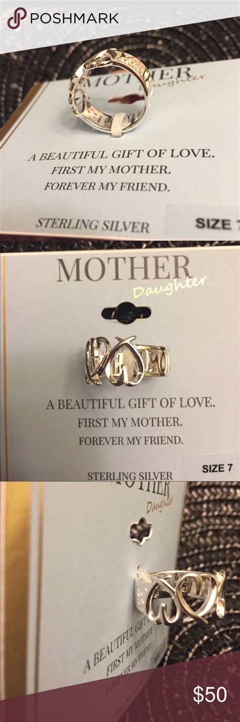 Nwt Beautiful Sterling Silver Mom Daughter Ring Daughter Ring