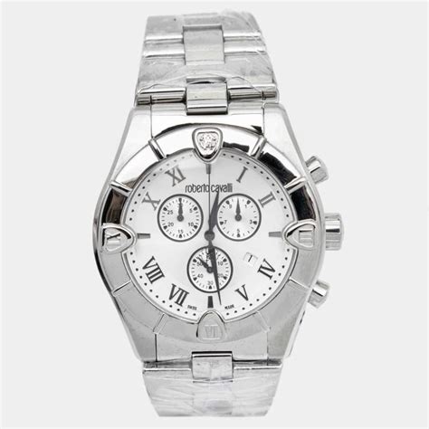 Roberto Cavalli Silver Stainless Steel Diamond Time R7253616015 ...