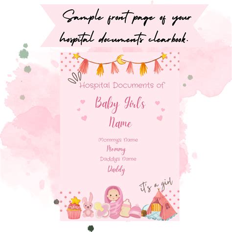 Hospital Bag Organizers For Baby Girl Editable And Printable Hospital