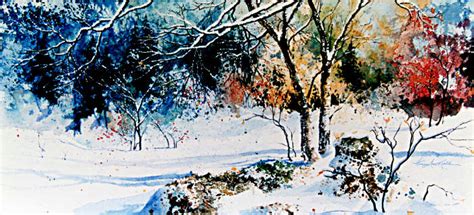 First Snowfall On Autumn Trees Landscape Painting