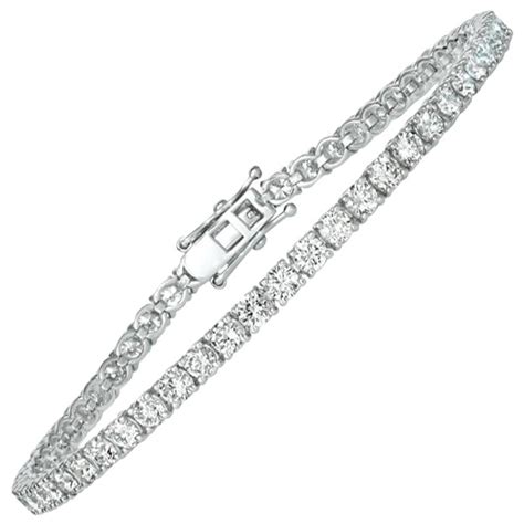 4 00 Carat Natural Diamond Tennis Bracelet G Si 14 Karat White Gold 62