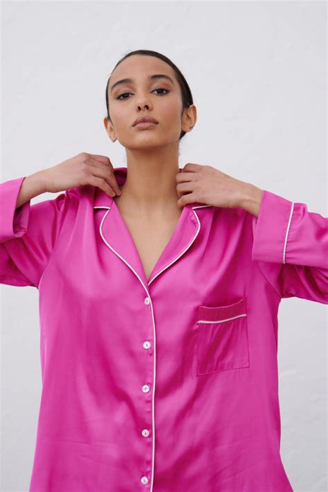 Womens Luxury Pink Satin Pajamas Soft Bestselling Silk Etsy