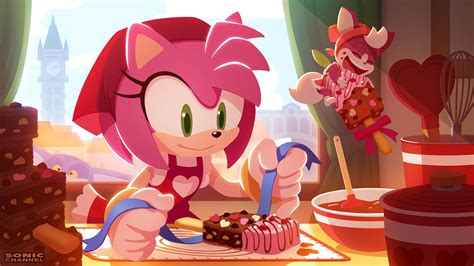 Karasunos Official Sonic Channel Artwork Of Amy Rose And Chip Scrolller