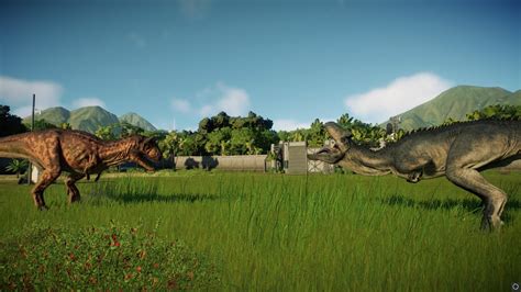Jurassic World Evolution 2 бои динозавров-аллозавр VS карнотавр - YouTube
