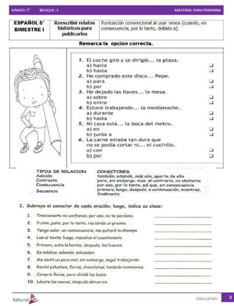 Actividades Para Quinto Grado De Primaria Para Imprimir