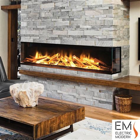 The E72 3-Sided bay style, trimless, electric fireplace by Electric ...