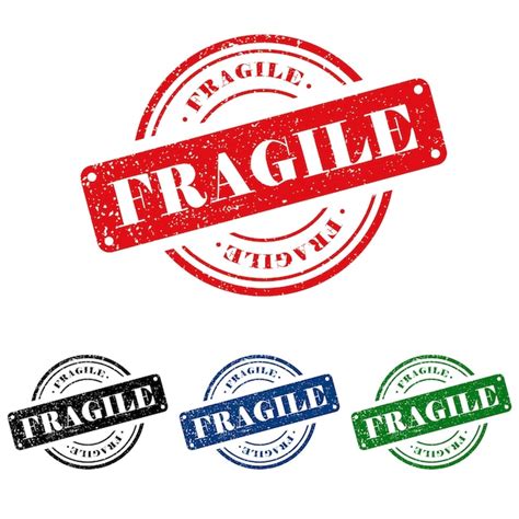 Premium Vector | Vintage fragile stamps set with grunge texture and ...