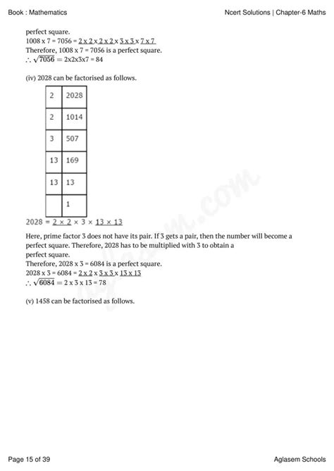 Ncert Solutions Class 8 Maths Chapter 6 Squares And Square Roots