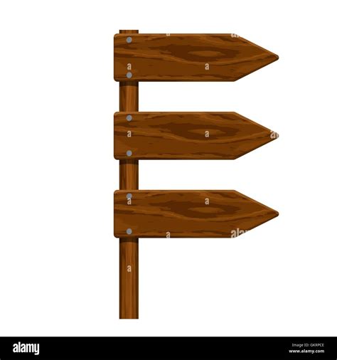 Realistic Wooden Arrow Set Nailed Isolated On White Background Vector Illustration Stock Vector