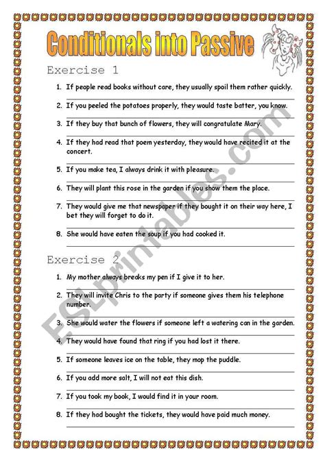 Conditional Sentences Exercises Type 1 And 2 And 3 Exercise Poster