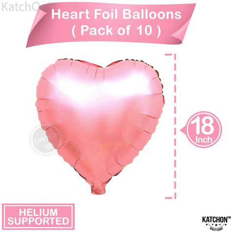 Snapklik Light Pink Heart Balloons Big 18 Inch Pack Of 10