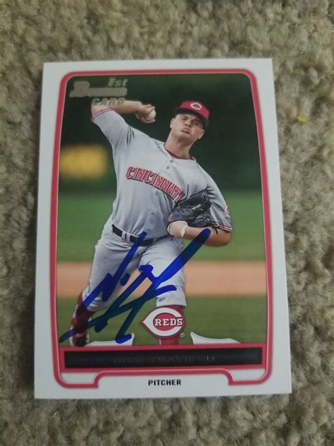 Nick Travieso Bowman Draft Card Bdpp Reds First Prospect