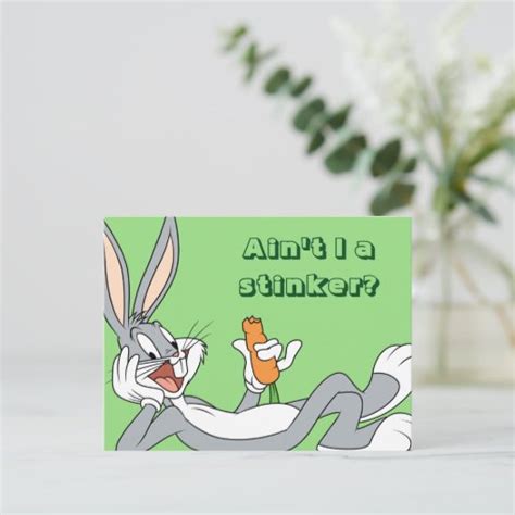 Bugs Bunny Lying Down Eating Carrot Postcard Zazzle