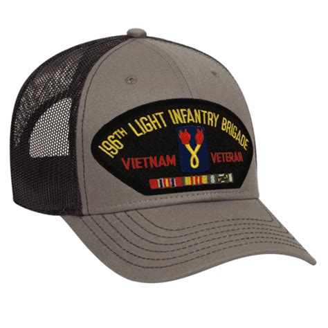 196th Light Infantry Brigade Vietnam Veteran OD Green Mesh Back Cap