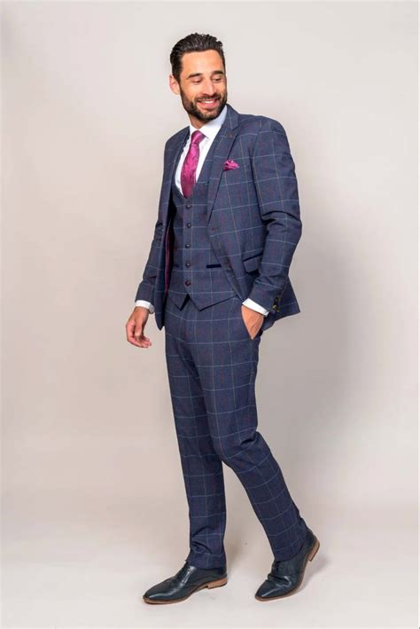 Drake Navy Check 3 Piece Suit Tom Murphy S Formal And Menswear