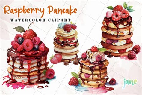 Raspberry Pancake Sublimation Clipart Graphic By Janecreative