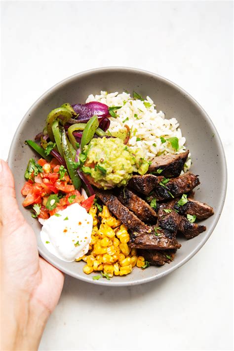 Steak Fajita Bowls With Garlic Lime Rice Recipe Little Spice Jar