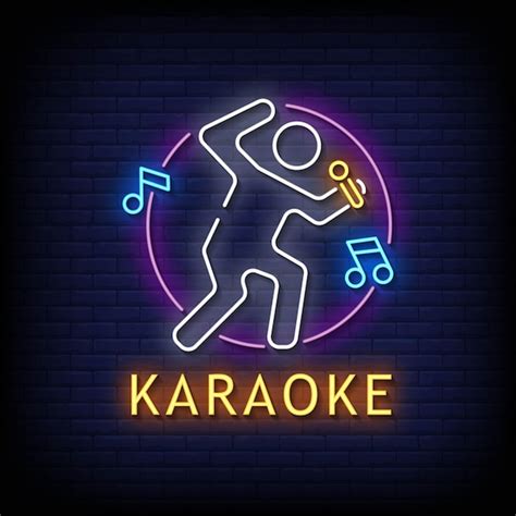 Premium Vector Karaoke Neon Signs Style Text Vector