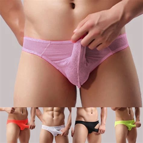 MEN BIKINI ELASTIC Bulge Pouch Low Rise G String Briefs Swimwear Thong Underwear EUR
