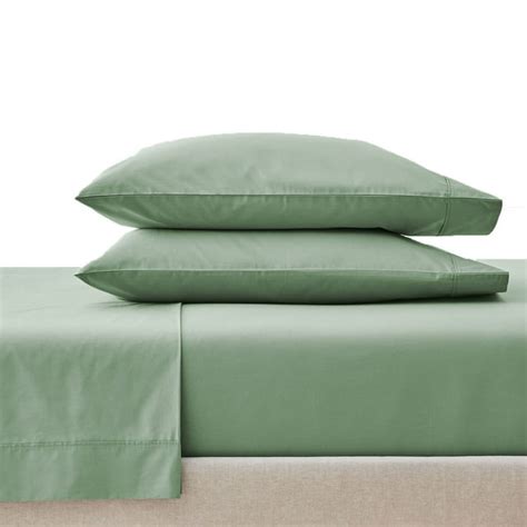 Better Homes And Gardens Cool And Crisp 4 Piece 300 Thread Count Green River Cotton Percale Sheet