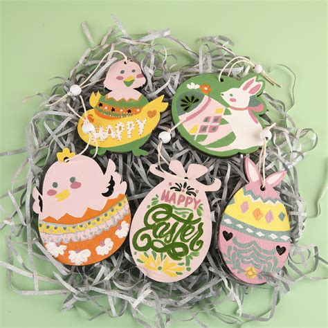 Easter Eggs DIY Ornament Kit Easter Wooden Ornaments Wood Etsy