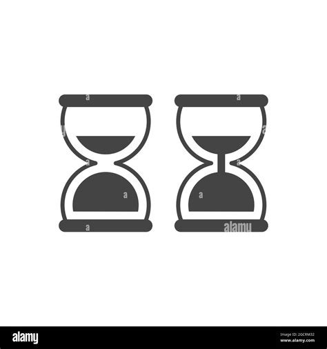 Hourglass Simple Black Vector Icon Set Sand Clock Glyph Symbol Set Stock Vector Image And Art Alamy