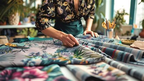 sustainable fashion designer crafting ecofriendly garments premium ai