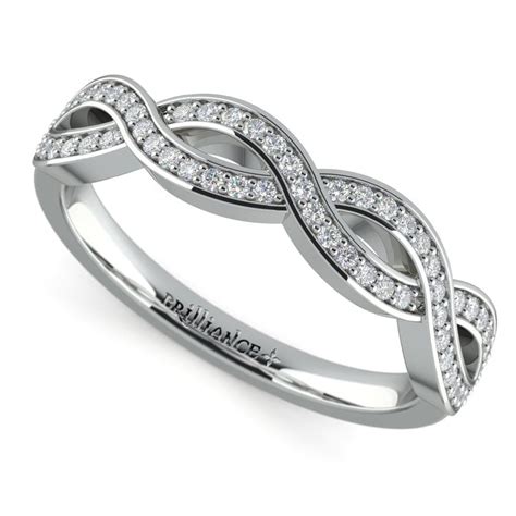 Infinity Twist Diamond Wedding Band In Platinum