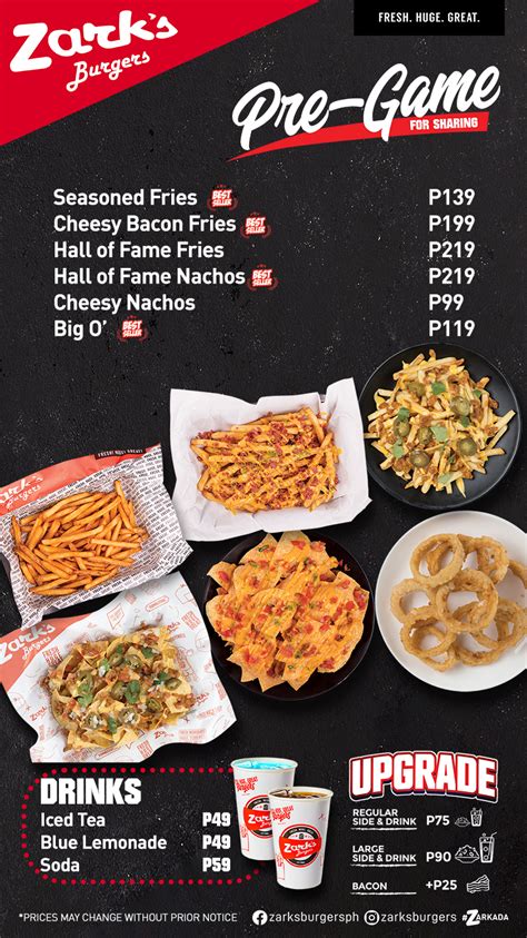 Zark S Burger Menu Philippines Philippine Menus