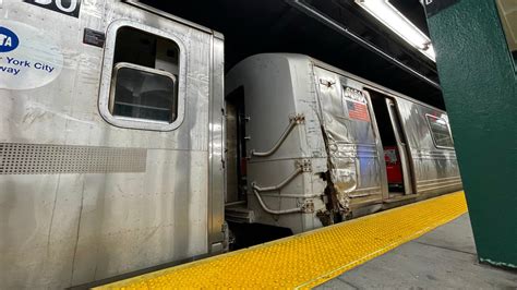 Scrap Train Consisting Of Damaged R And R Subway Cars