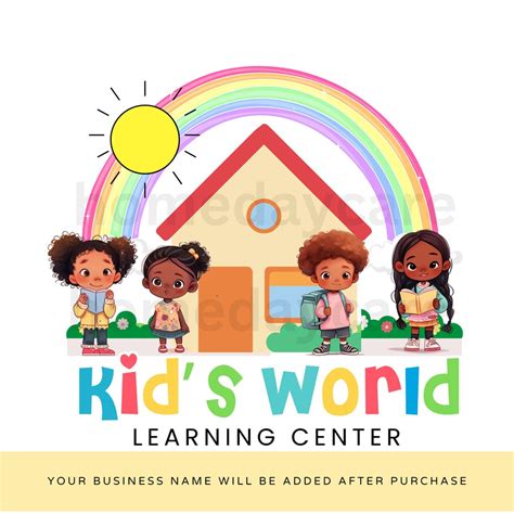 Diverse Daycare Logo Cute Kids Childcare Logo Education Logo